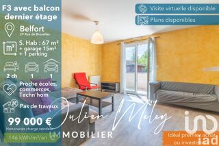 Appartement  vendre 3 pices 66 m