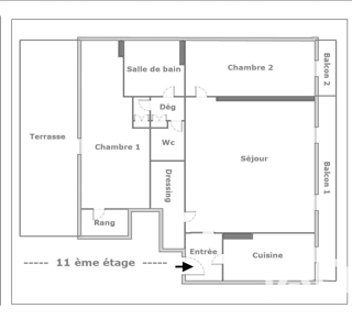  Appartement � louer 3 pi�ces 62 m�