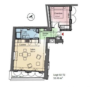  Appartement � vendre 2 pi�ces 53 m�