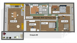  Appartement � vendre 5 pi�ces 88 m�