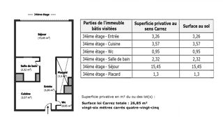  Appartement � vendre 1 pi�ce 27 m�