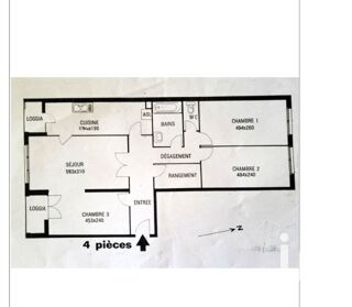  Appartement  vendre 4 pices 84 m