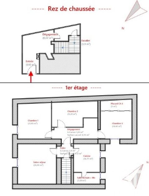   Location Appartement 5 pi�ces Appartement - 5 pi�ce(s) - 70 m�