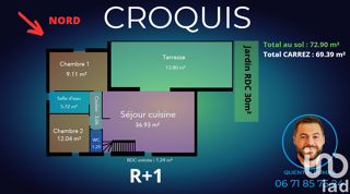  Appartement � vendre 3 pi�ces 73 m�