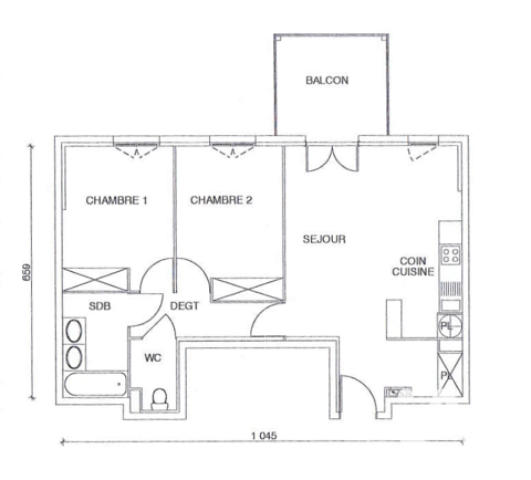  Appartement � louer 3 pi�ces 61 m�