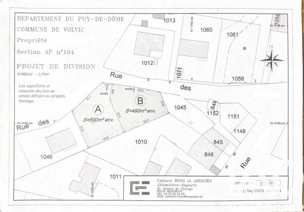 Vente Terrain Vente Terrain 503 m&sup2; Volvic