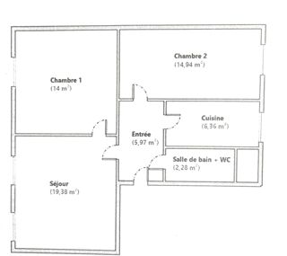  Appartement � vendre 3 pi�ces 63 m�