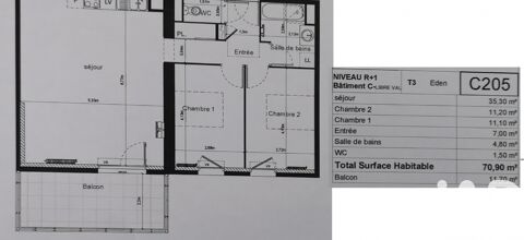  Appartement � louer 3 pi�ces 71 m�