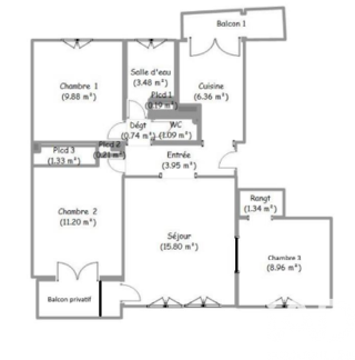  Appartement � vendre 4 pi�ces 65 m�