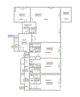  Appartement  vendre 5 pices 130 m