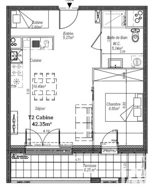  Appartement � vendre 2 pi�ces 42 m�