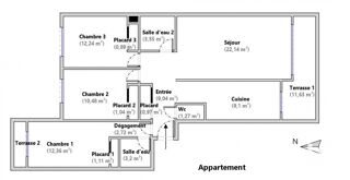  Appartement � vendre 4 pi�ces 90 m�