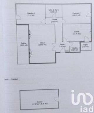  Appartement  vendre 3 pices 76 m