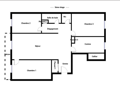  Appartement  louer 4 pices 75 m