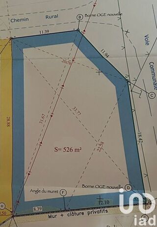 Terrain  vendre 526 m