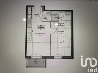  Appartement  vendre 2 pices 38 m