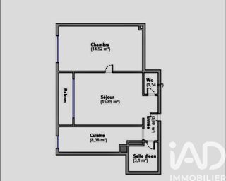  Appartement  vendre 2 pices 47 m