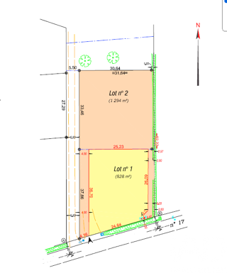  Terrain � vendre 1294 m�