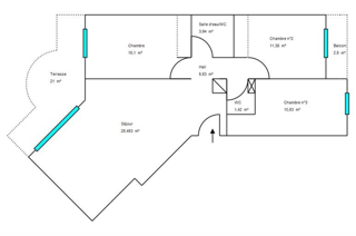  Appartement � vendre 4 pi�ces 77 m�