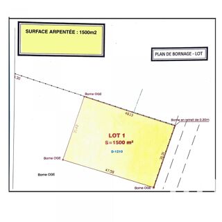  Terrain � vendre 1500 m�