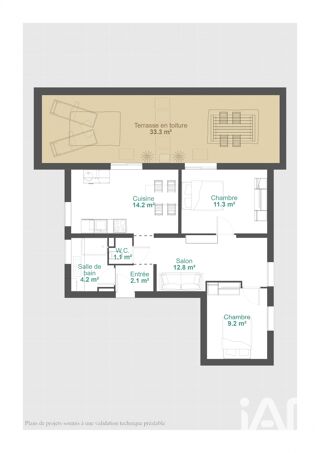  Appartement � vendre 3 pi�ces 56 m�