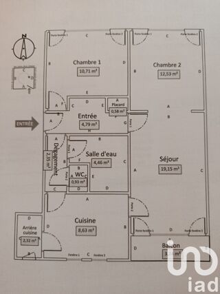  Appartement  vendre 3 pices 64 m