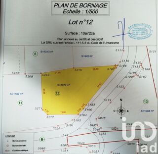  Terrain � vendre 1072 m�