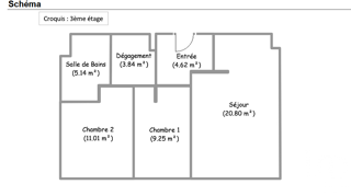  Appartement � vendre 3 pi�ces 55 m�