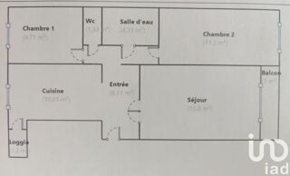  Appartement � vendre 3 pi�ces 61 m�