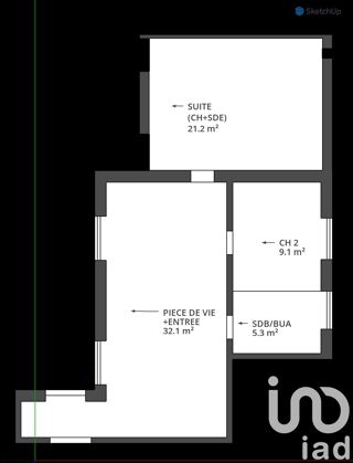  Appartement  vendre 3 pices 65 m