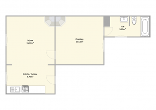  Appartement  vendre 2 pices 47 m