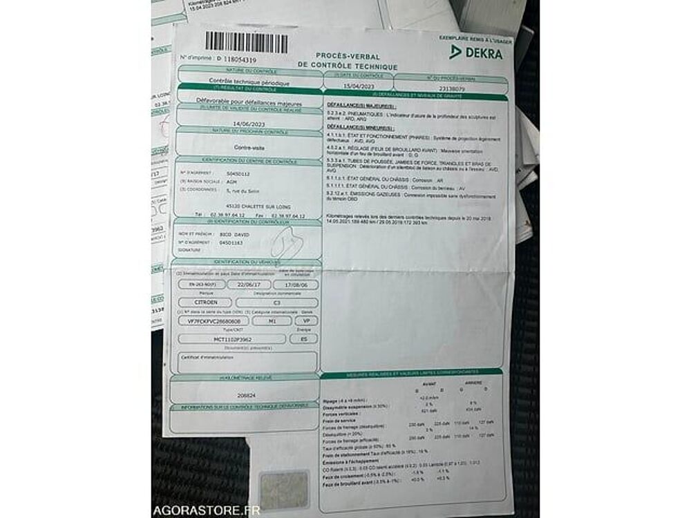 C3 VF7FCKFVC28680808 occasion 93100 Saran
