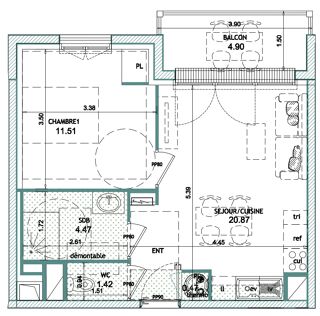  Appartement � vendre 2 pi�ces 39 m�