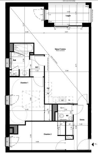  Appartement � vendre 3 pi�ces 1 m�