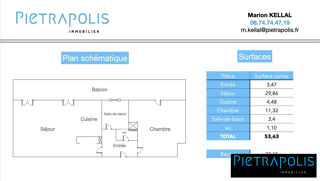  Appartement � vendre 2 pi�ces 54 m�