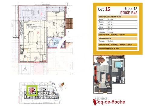  Appartement � louer 2 pi�ces 44 m�