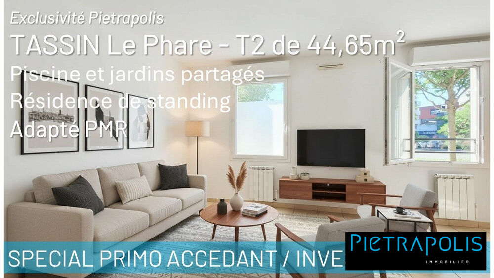 TASSIN LE PHARE - T2 de 45m² PMR- Résidence avec piscine