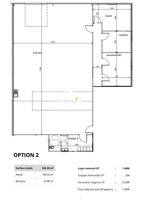   Ancenis - À louer 245 m² locaux mixtes ateliers et bureaux 