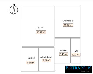  Appartement � vendre 2 pi�ces 46 m�