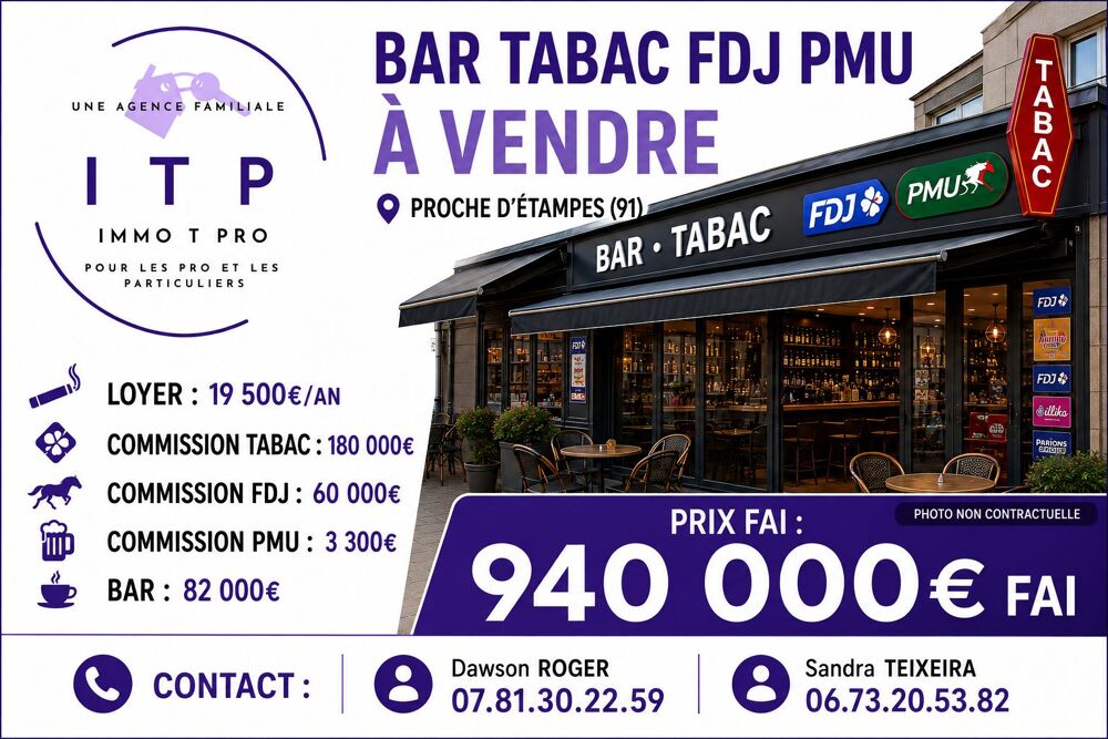   MAGNIFIQUE BAR TABAC FDJ PMU DANS UNE BELLE VILLE DE L'ESSONNE ( 