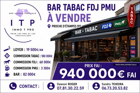 MAGNIFIQUE BAR TABAC FDJ PMU DANS UNE BELLE VILLE DE L'ESSONNE ( 940000 91150 Étampes
