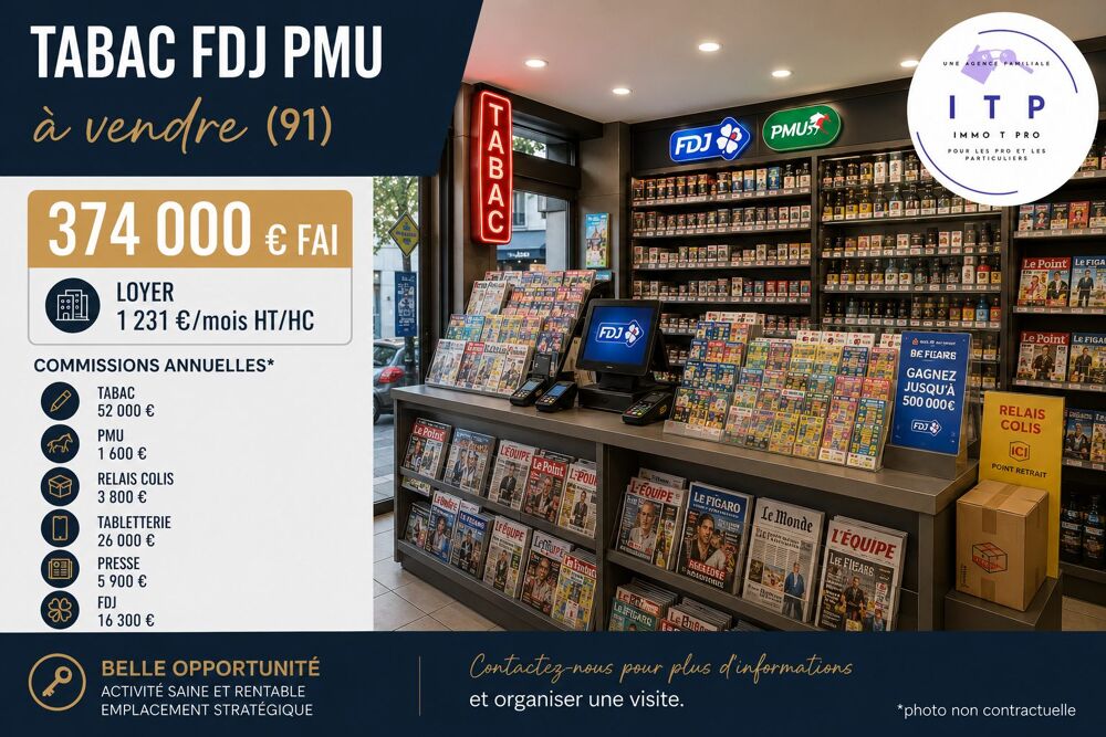   BEAU TABAC PRESSE FDJ DANS UNE BELLE VILLE DE L'ESSONNE (91) 