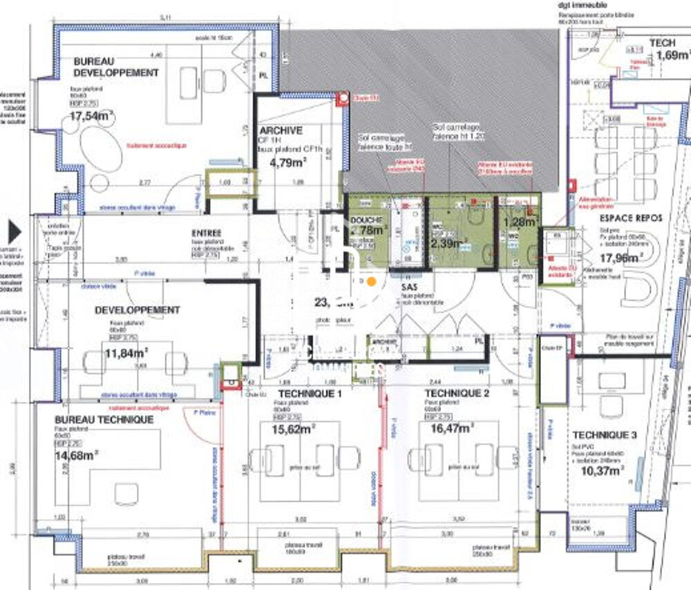   Nantes Ile de Nantes CHU- Local commercial à louer 140 m2 