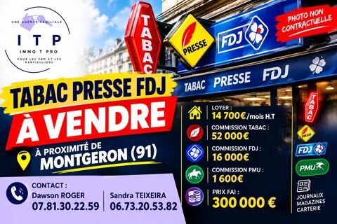 BEAU TABAC PRESSE FDJ DANS UNE BELLE VILLE DE L'ESSONNE (91) 330000 91230 Montgeron