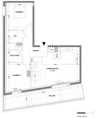  Appartement � vendre 3 pi�ces 59 m�