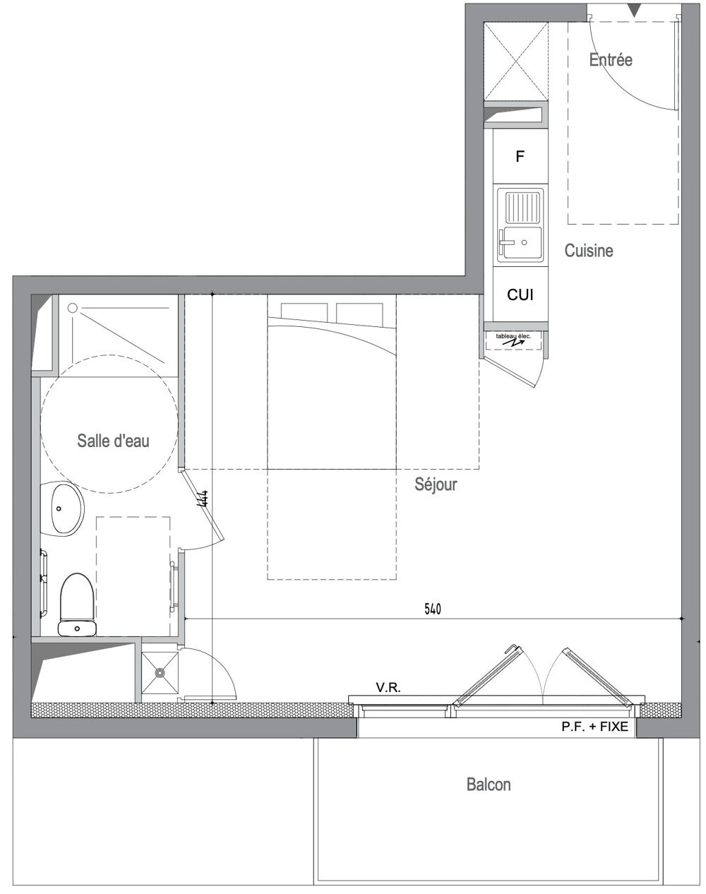 Vente Appartement Spacieux studio avec balcon expo sud ouest - dernier tage - pi Perros-guirec