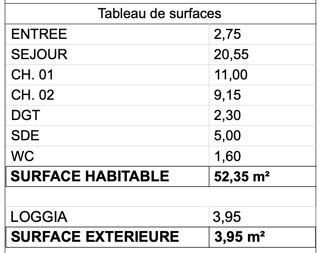  Appartement � vendre 3 pi�ces 52 m�