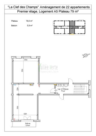  Appartement à vendre 3 pièces 79 m²