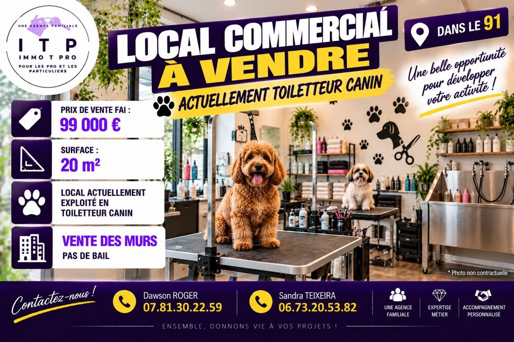   MURS COMMERCIAUX LOCAL COMMERCIAL TOILETTAGE EN ESSONNE (91) 