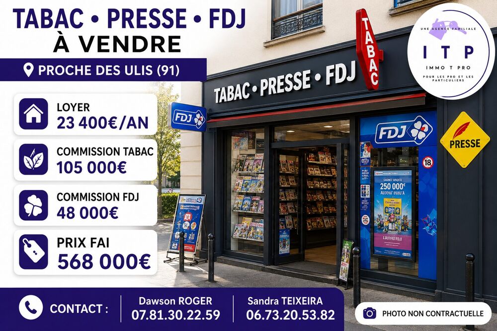   MAGNIFIQUE TABAC PRESSE FDJ DANS UNE BELLE VILLE DE L'ESSONNE (9 
